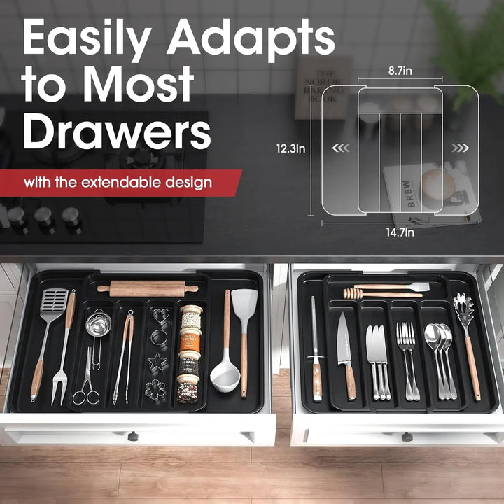 Optimize your kitchen space with this expandable cutlery drawer organizer