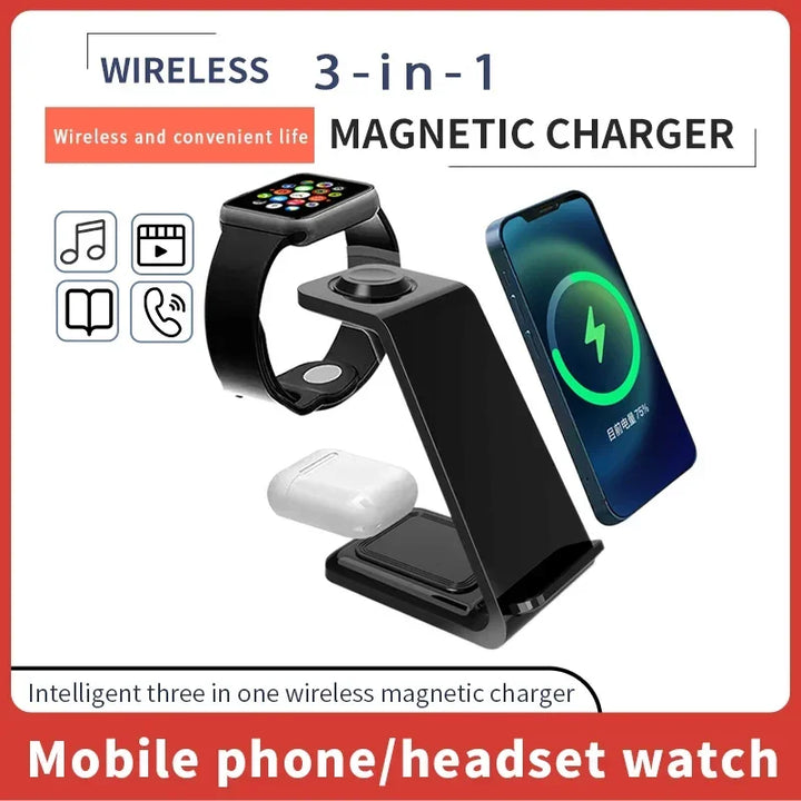 VIKEFON 30W Wireless Charger for iPhone – Type-C, Stand & Cable