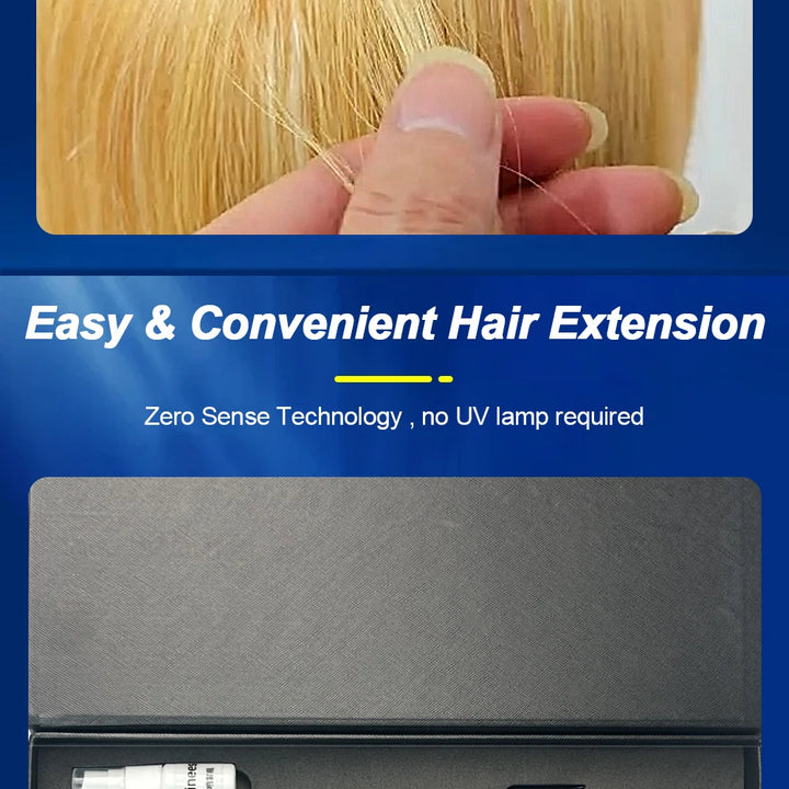 Comblinees Salon Grade Hair Extension Tool Set Fast Curing Agent for Comb Line System No Trace Extensions Easy Application Kits