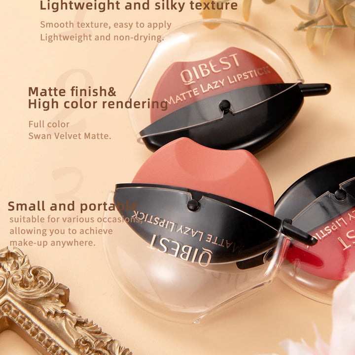 Lip-shaped lipstick seal Sip into makeup lazy blush lipstick Matte makeup effect Moisturizing lip gloss Waterproof non-stick cup