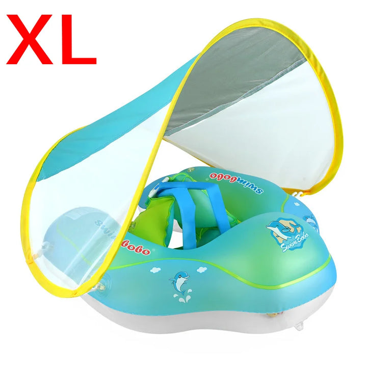 Baby Swimming Float With Canopy Inflatable Infant Ring Kids Pool Accessories Circle Bathing Summer Toys