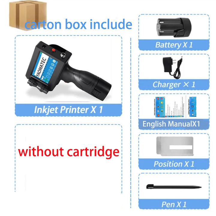 S1730/1750  28 language date number logo expiry date label plastic carton hand jet handheld thermal inkjet printer