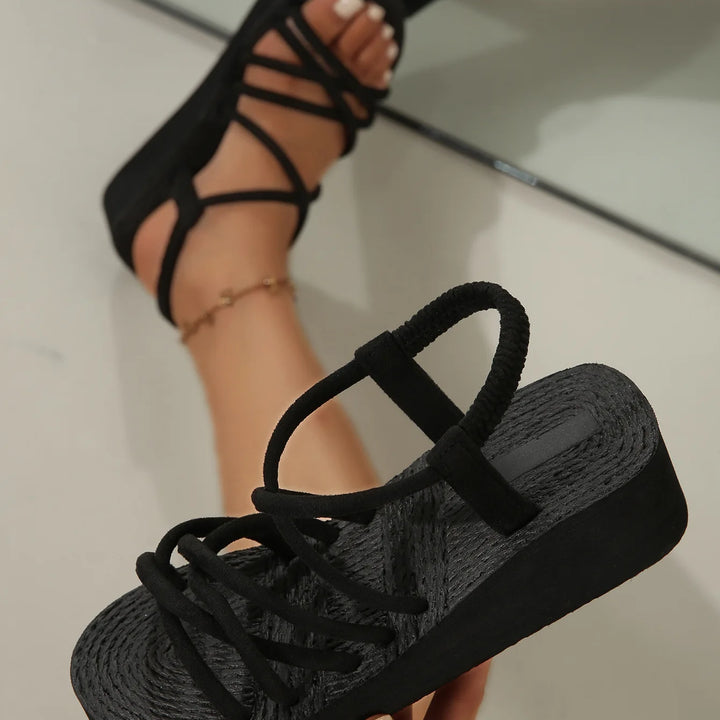 Women’s Platform Sandals Summer 2025 – Lightweight, Comfortable, EVA Sole, and Elastic Strap
