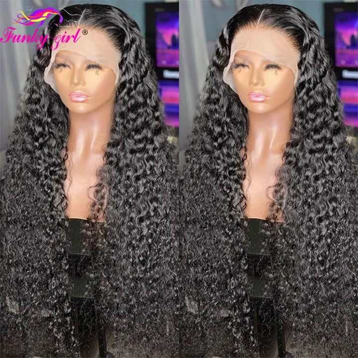 Water Wave Human Hair Wigs Brazilian Curly Lace Front Wig For Women 200% Density Remy Hair 13x4 13x6 Lace Frontal Deep Wave Wig