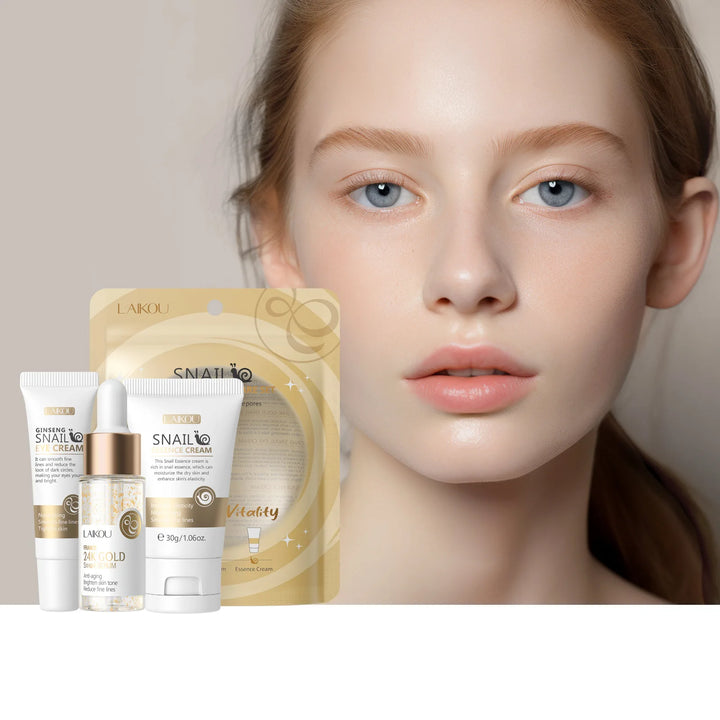 LAIKOU Revitalizing Skincare Set – Snail Moisturizing Cream | Unisex | Face Use | 3-Year Shelf Life