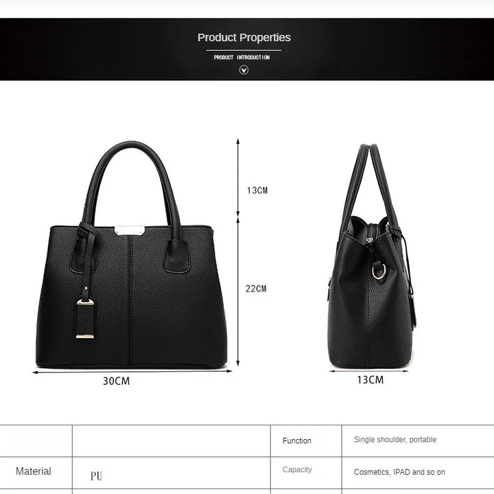 Women's Soft PU Handbag with Zipper – Fashion Style and Versatile Use | Dawndesslo
