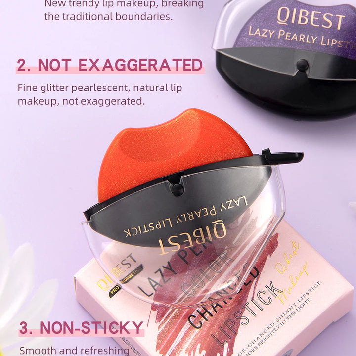 Lip-shaped lipstick seal Sip into makeup lazy blush lipstick Matte makeup effect Moisturizing lip gloss Waterproof non-stick cup