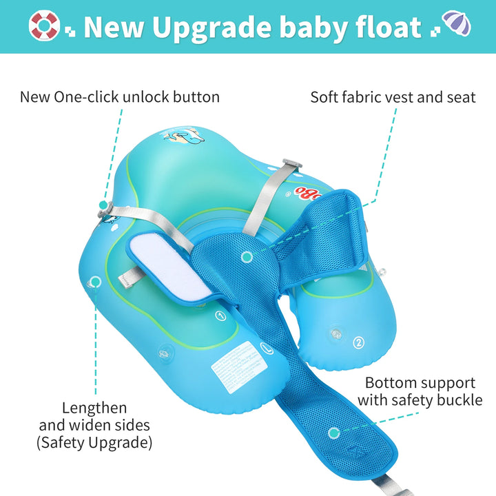 Swimbobo New Upgrade Baby Swimming Pool Float With Canopy Inflatable Infant Floating Ring Kids Swim Circle Bathing Summer Toys