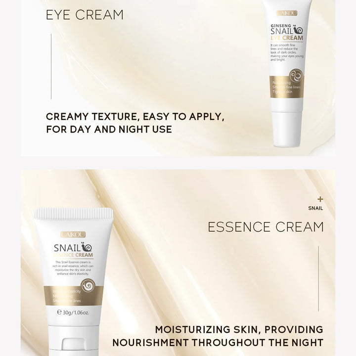 LAIKOU Revitalizing Skincare Set – Snail Moisturizing Cream | Unisex | Face Use | 3-Year Shelf Life