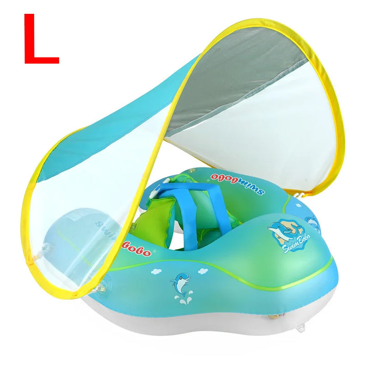 Baby Swimming Float With Canopy Inflatable Infant Ring Kids Pool Accessories Circle Bathing Summer Toys