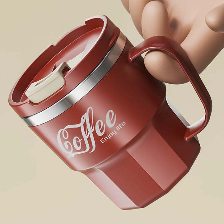 400/480ml Stainless Steel Thermal Cup with Lid and Handle – WORTHBUY