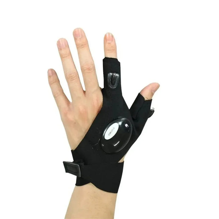 LED Flashlight Gloves – Waterproof Fingerless Gloves for Running, Cycling, Fishing & Camping