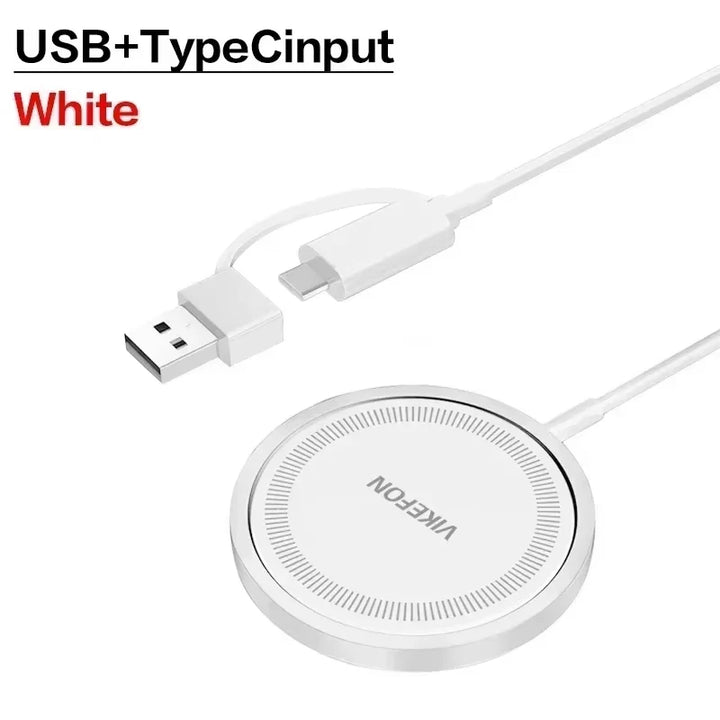 VIKEFON 30W Magnetic Wireless Charger – iPhone, Type-C