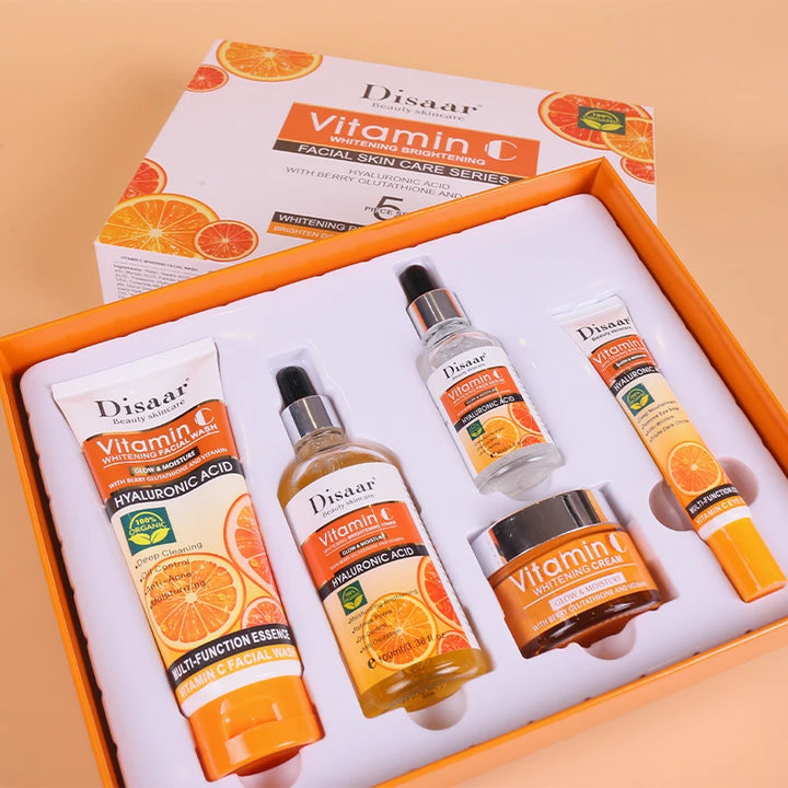 DissarVC Skincare 5-Piece Set Brightens Skin Tone Whitens Refreshes Balances Water Oil Lightens Spots  Facial products kit