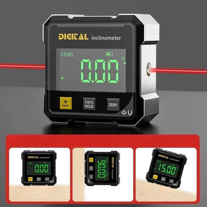 Rechargable Magnetic Digital Laser Inclinometer Multifunctional Electronic Digital Protractor Slope Horizontal Measuring Tools