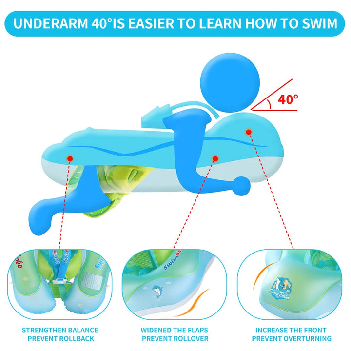 Baby Swimming Float With Canopy Inflatable Infant Ring Kids Pool Accessories Circle Bathing Summer Toys