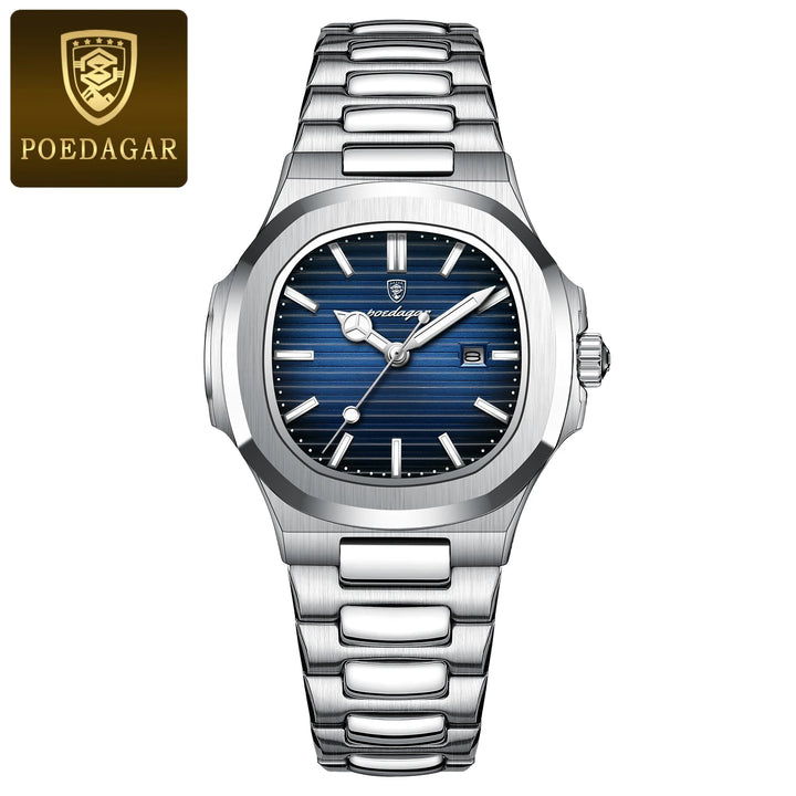 POEDAGAR Luxury Casual Quartz Watch | Waterproof, Luminous Hands, Stainless Steel Band