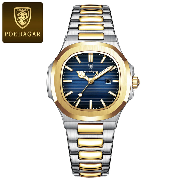 POEDAGAR Luxury Casual Quartz Watch | Waterproof, Luminous Hands, Stainless Steel Band