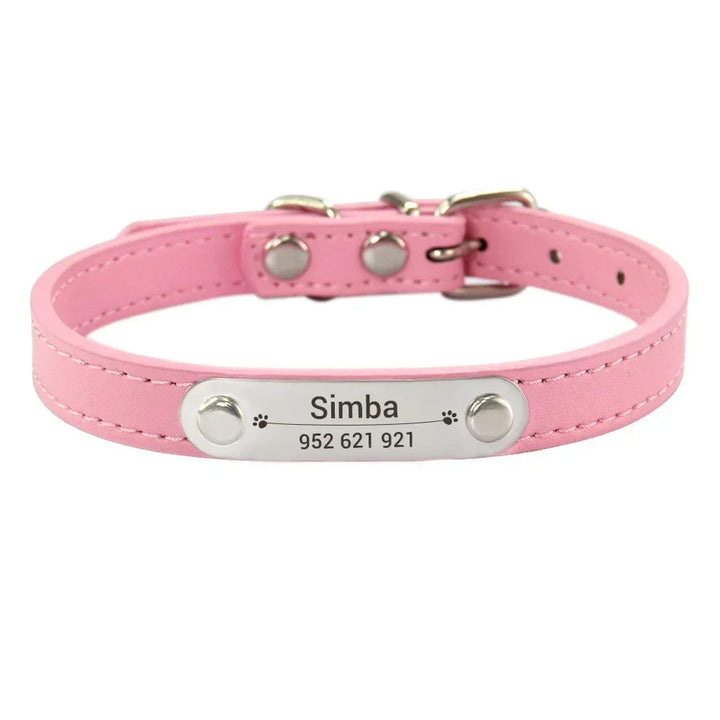 Custom Leather Collar for Dogs and Cats – Padded Comfort with Engraved Name & Phone Number