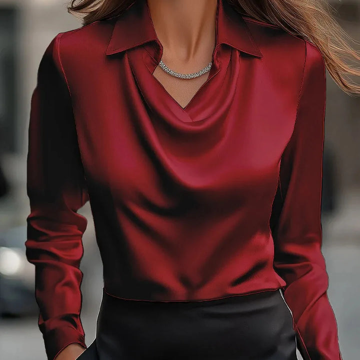 Elegant Women’s Long Sleeve Shirt – Floral and Plain Blouse Summer 2025 | Office Chic Style