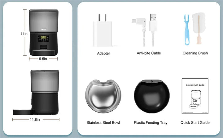 NPET 4L Automatic smart pet feeder for cats dogs multiple pets with stainless steel bowl Customize healthy food 1-9 portions