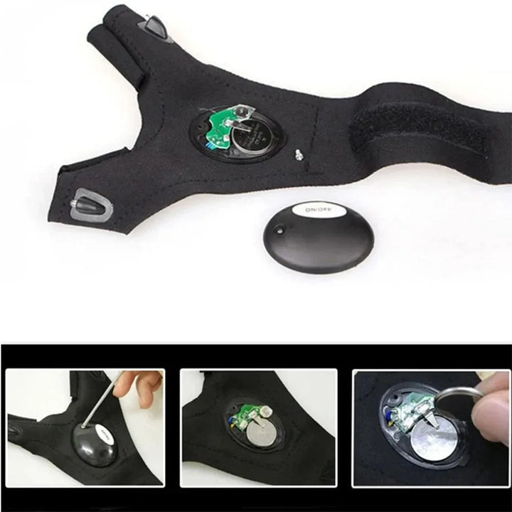 LED Flashlight Gloves – Waterproof Fingerless Gloves for Running, Cycling, Fishing & Camping