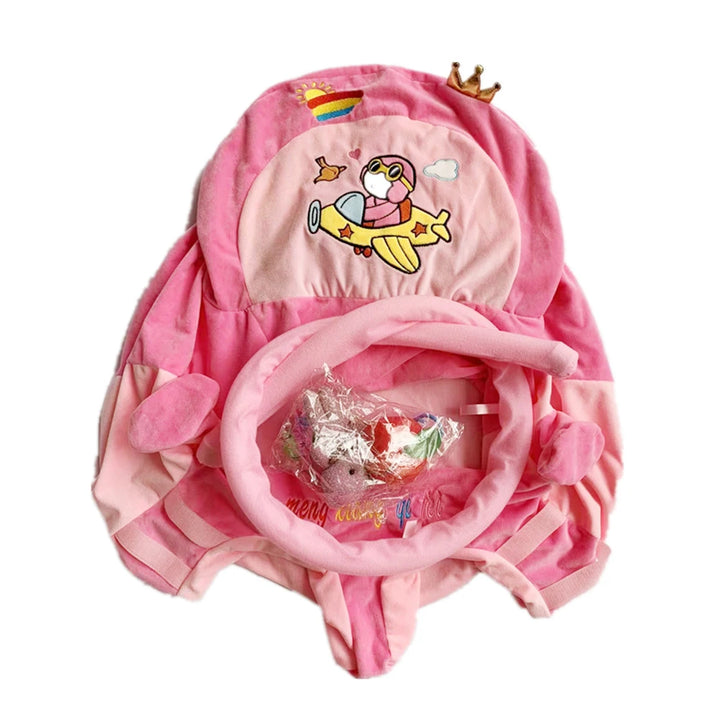 Cartoon Infant Learning Sit Sofa Skin Plush Support Feeding Chair Without Cotton