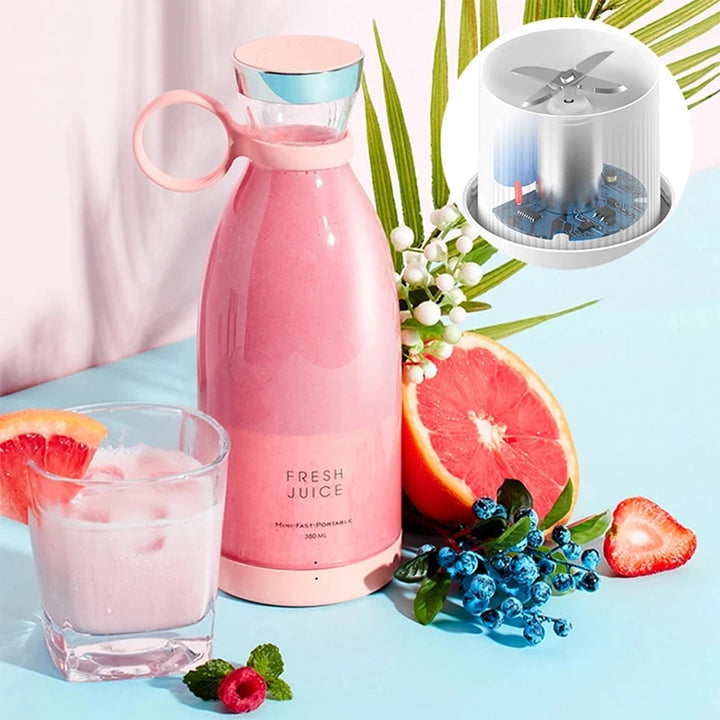 Rechargeable 350ml portable juicer, wireless orange blender, 50W USB fruit mixer, fast shipping from US warehouse