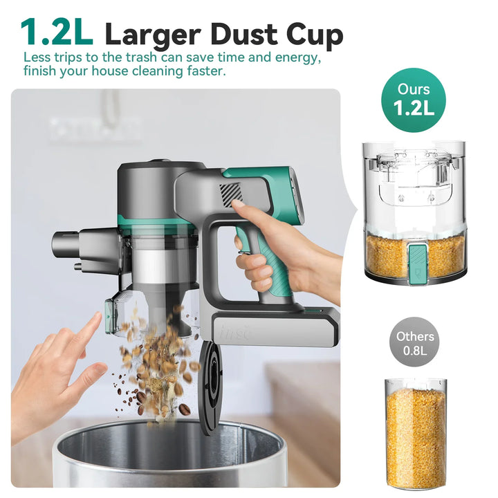 INSE S10K Cordless Vacuum Cleaner – 350W Portable, 1–2L Capacity with Crevice Nozzle