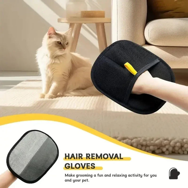 Multi Surface Pet Hair Remover New Grooming Gloves with Static Brush for Dog Cat Sofa Carpet Clothes Dusting Cleaning Tool‌