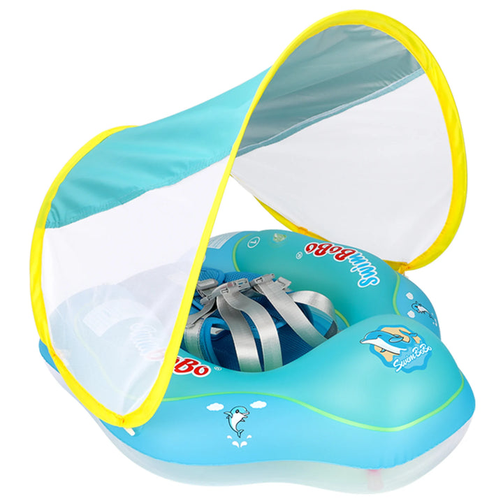 Swimbobo New Upgrade Baby Swimming Pool Float With Canopy Inflatable Infant Floating Ring Kids Swim Circle Bathing Summer Toys