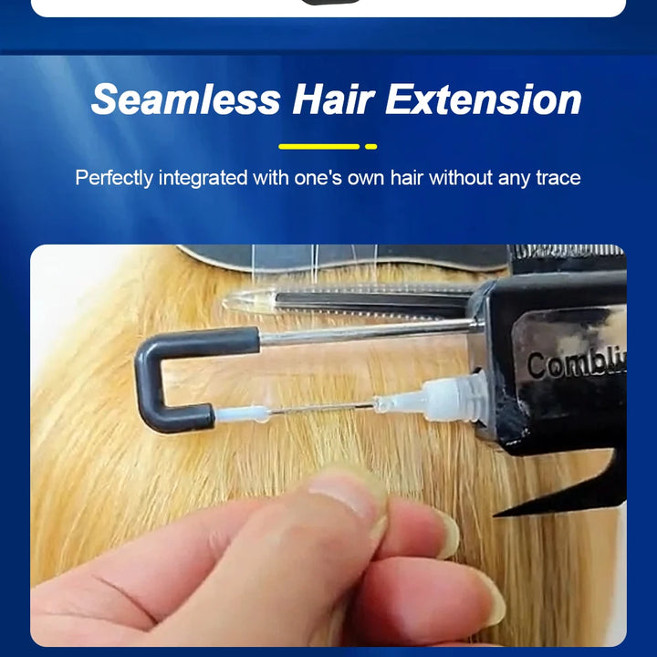 Comblinees Salon Grade Hair Extension Tool Set Fast Curing Agent for Comb Line System No Trace Extensions Easy Application Kits