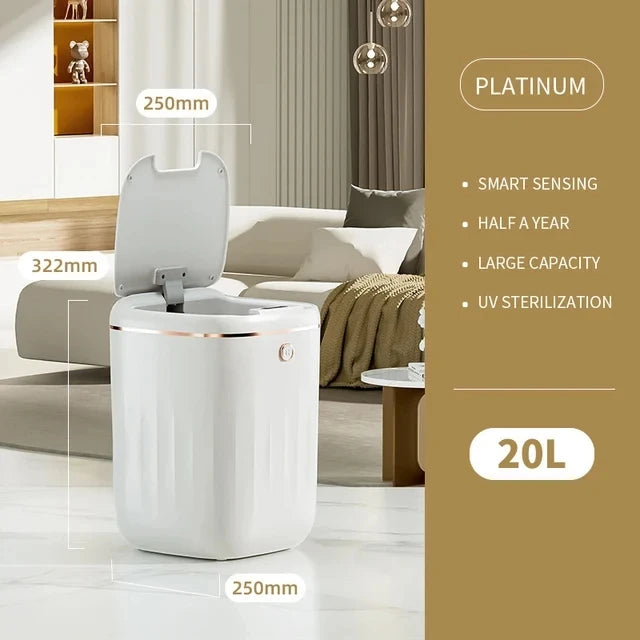 Smart Trash Can 20L – Automatic Sensor & Waterproof Lid