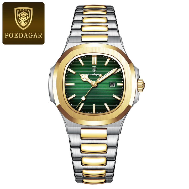 POEDAGAR Luxury Casual Quartz Watch | Waterproof, Luminous Hands, Stainless Steel Band