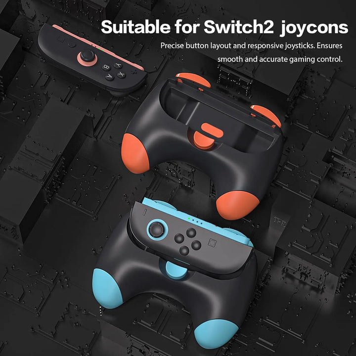 Ergonomic Anti-Slip Grips for Switch 2 Joy-Con Controllers - Lightweight Comfortable Handles for NS2, 2 Packs