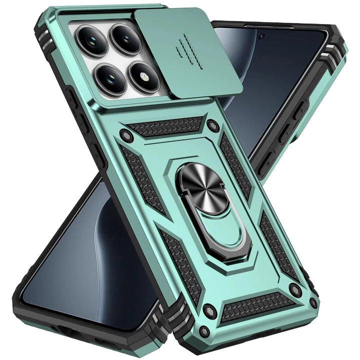 For Xiaomi 14T Pro Case Car Magnetic Ring Stand Rotating Slide Camera Lens Military Grade Armor Shockproof Cover for Xiaomi 14T