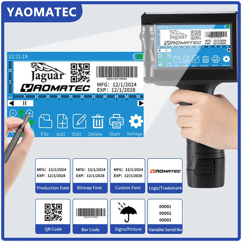 S1730/1750  28 language date number logo expiry date label plastic carton hand jet handheld thermal inkjet printer