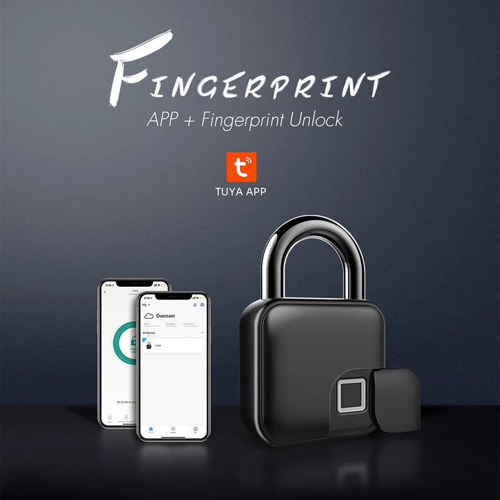 Tuya Smart Fingerprint Padlock – Rechargeable & Waterproof