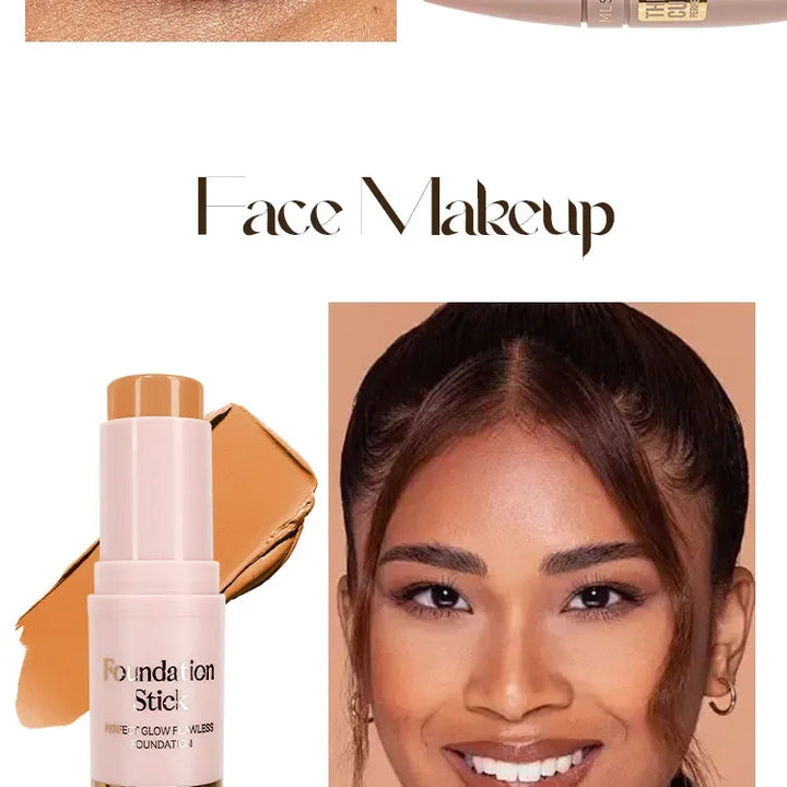 Face Makeup Set Portable Travel Size Lip Mud Mascara Blush Eyeliner Eyeshadow Contour Stick Highlighter Foundation Eyebrow Pen