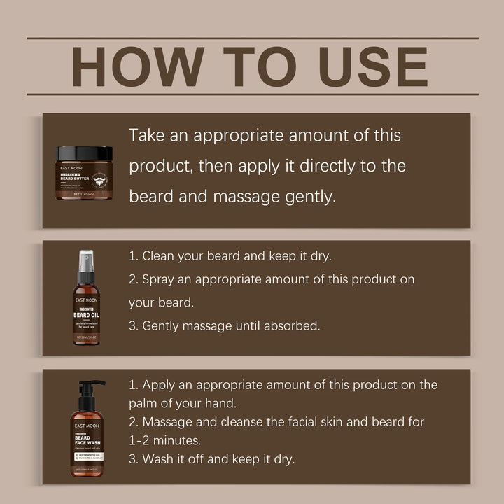 East Moon Beard Care Series Moisturize Split Ends Keep Smooth Dashing Gentlemen Regrowth Enhancer Gifts For Men Beard Growth Oil