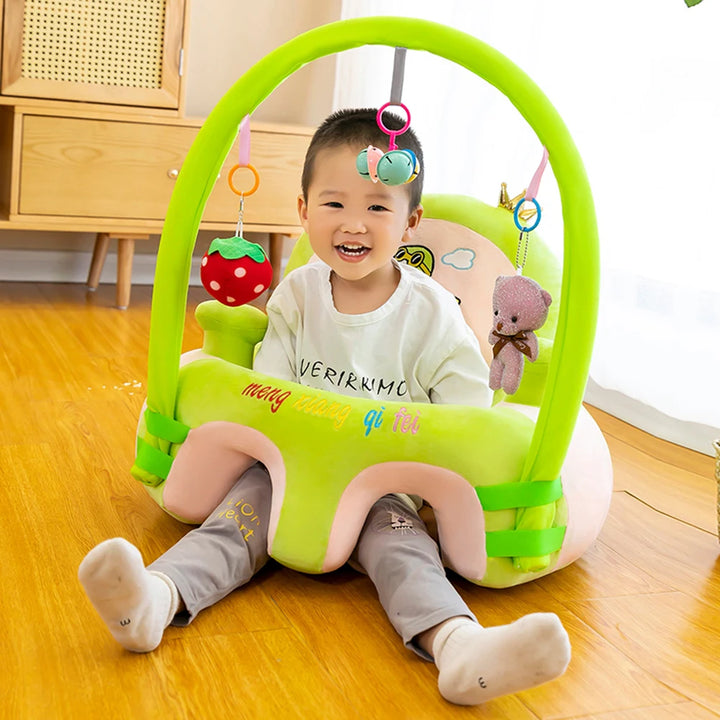 Cartoon Infant Learning Sit Sofa Skin Plush Support Feeding Chair Without Cotton