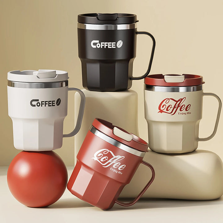 400/480ml Stainless Steel Thermal Cup with Lid and Handle – WORTHBUY