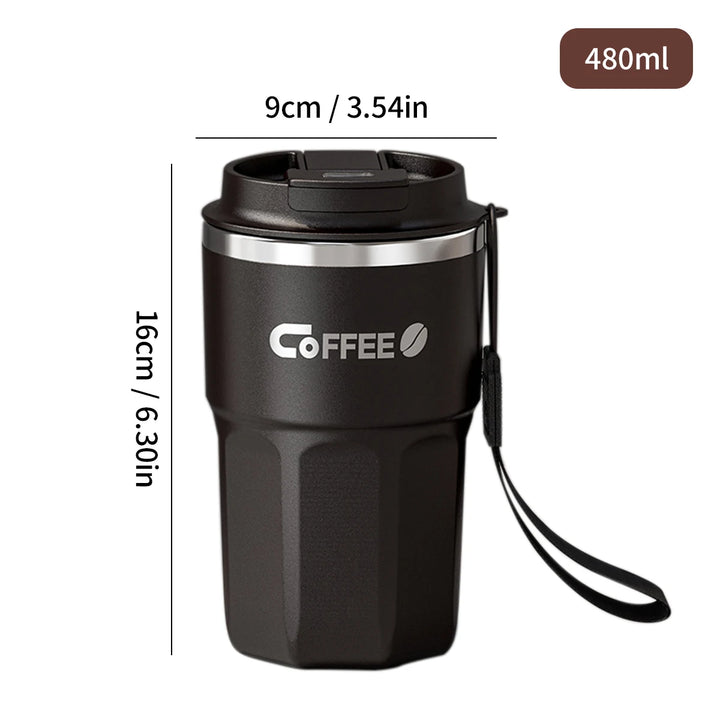 400/480ml Stainless Steel Thermal Cup with Lid and Handle – WORTHBUY