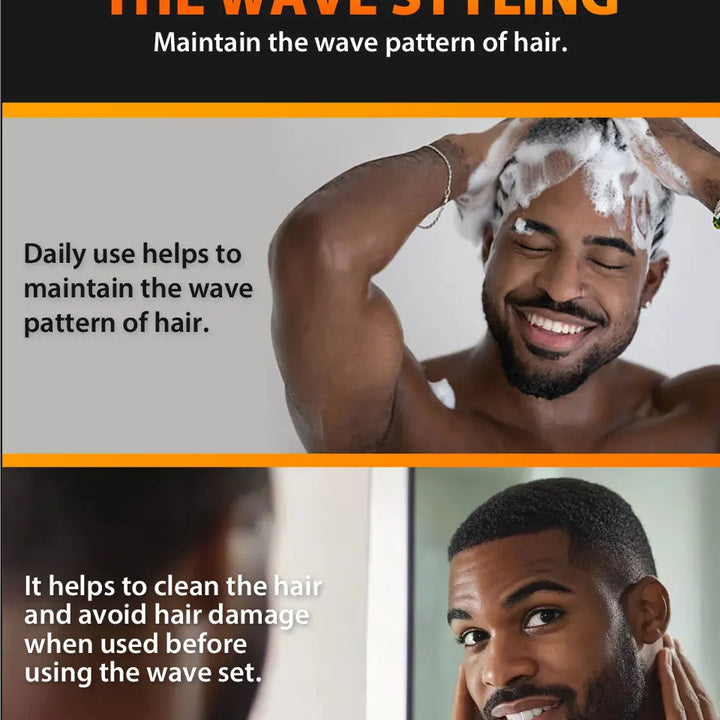 Deep Wave Control Pomade Shampoo Kit Biotin Prevent Hair Loss Edge Control Gel Sport Strong Hold Wave Hair Gel For African Men
