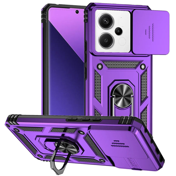 For Xiaomi 14T Pro Case Car Magnetic Ring Stand Rotating Slide Camera Lens Military Grade Armor Shockproof Cover for Xiaomi 14T