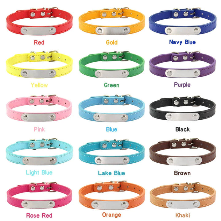 Custom Leather Collar for Dogs and Cats – Padded Comfort with Engraved Name & Phone Number