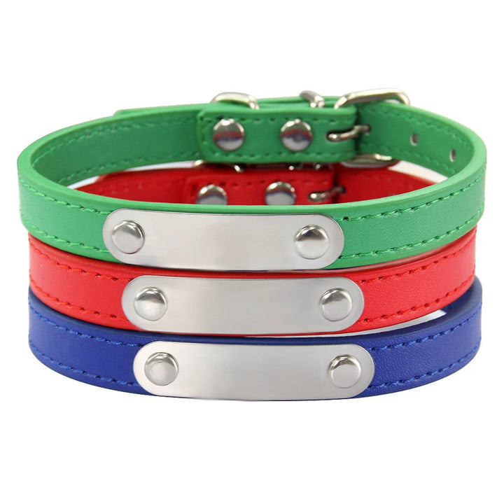 Custom Leather Collar for Dogs and Cats – Padded Comfort with Engraved Name & Phone Number