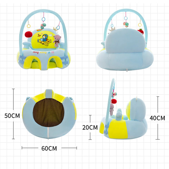Cartoon Infant Learning Sit Sofa Skin Plush Support Feeding Chair Without Cotton