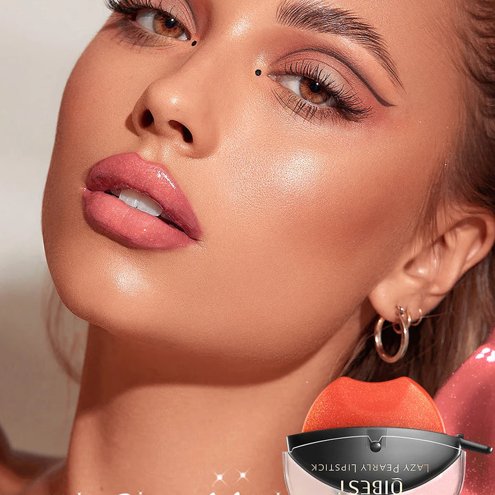 Lip-shaped lipstick seal Sip into makeup lazy blush lipstick Matte makeup effect Moisturizing lip gloss Waterproof non-stick cup