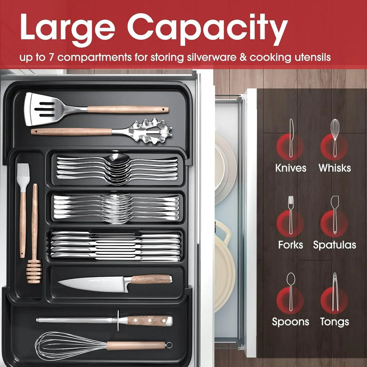 Optimize your kitchen space with this expandable cutlery drawer organizer
